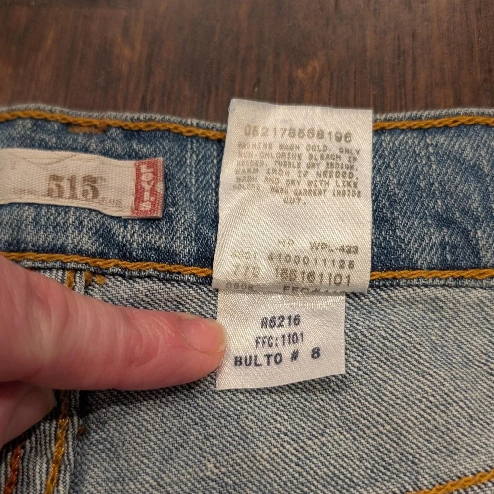 Vintage Levis 515 Jeans Women 16 36x31 Bootcut Mid Rise Stretch Denim Distressed